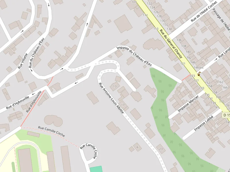 Plan du quartier du cabinet, 13 rue Antoine Louis Albitte, 76200 Dieppe
