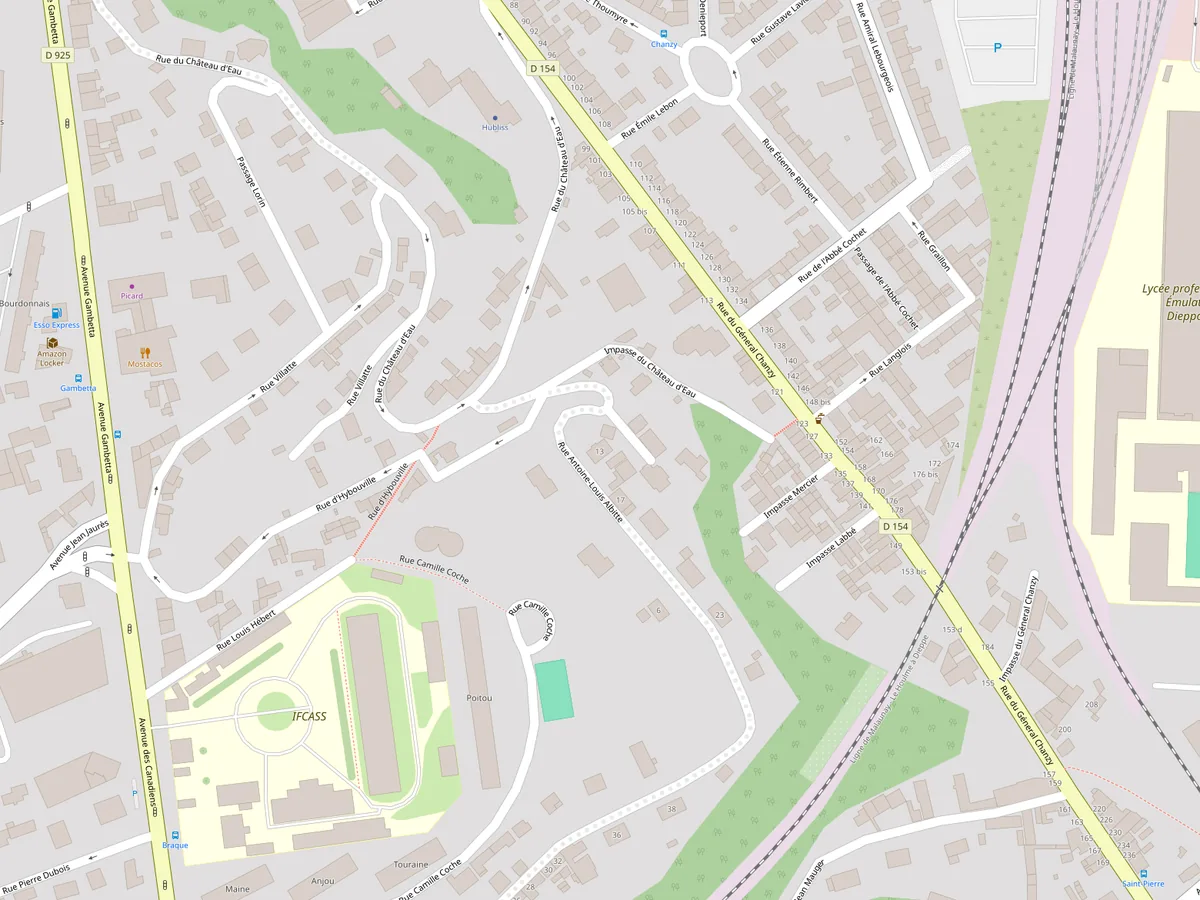 Plan du quartier du cabinet, 13 rue Antoine Louis Albitte, 76200 Dieppe